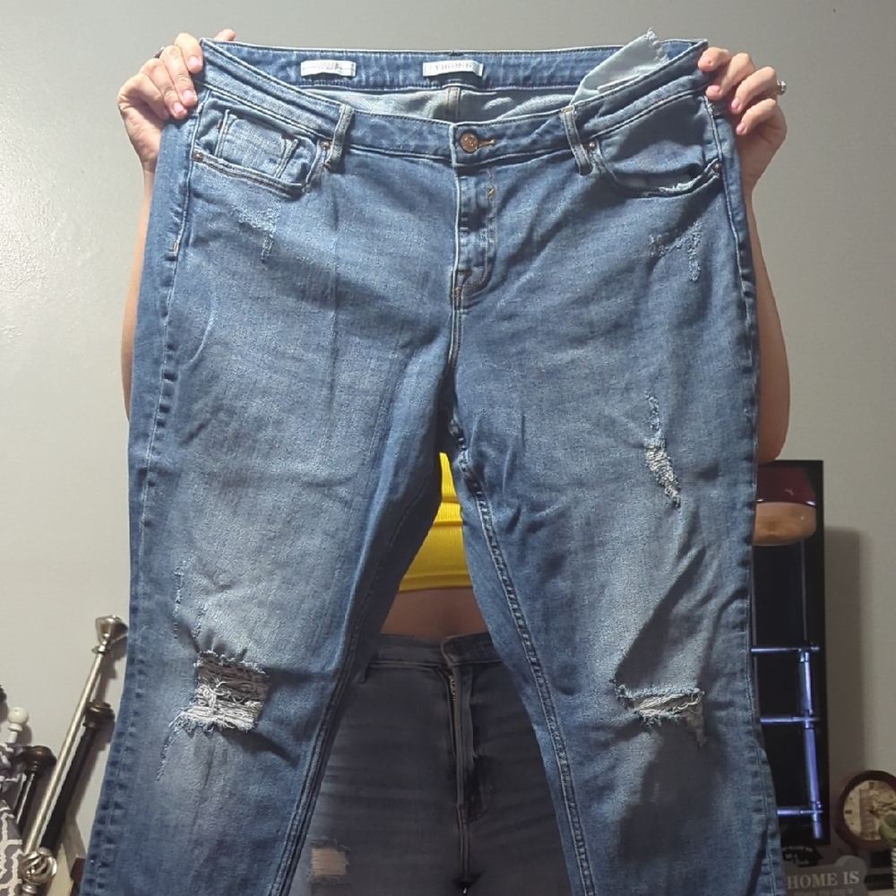 Vigoss Blue Distressed Boyfriend Jeans